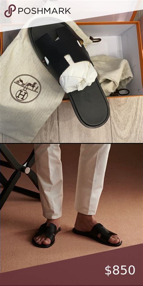 hermes men slides|Hermes flip flops for men.